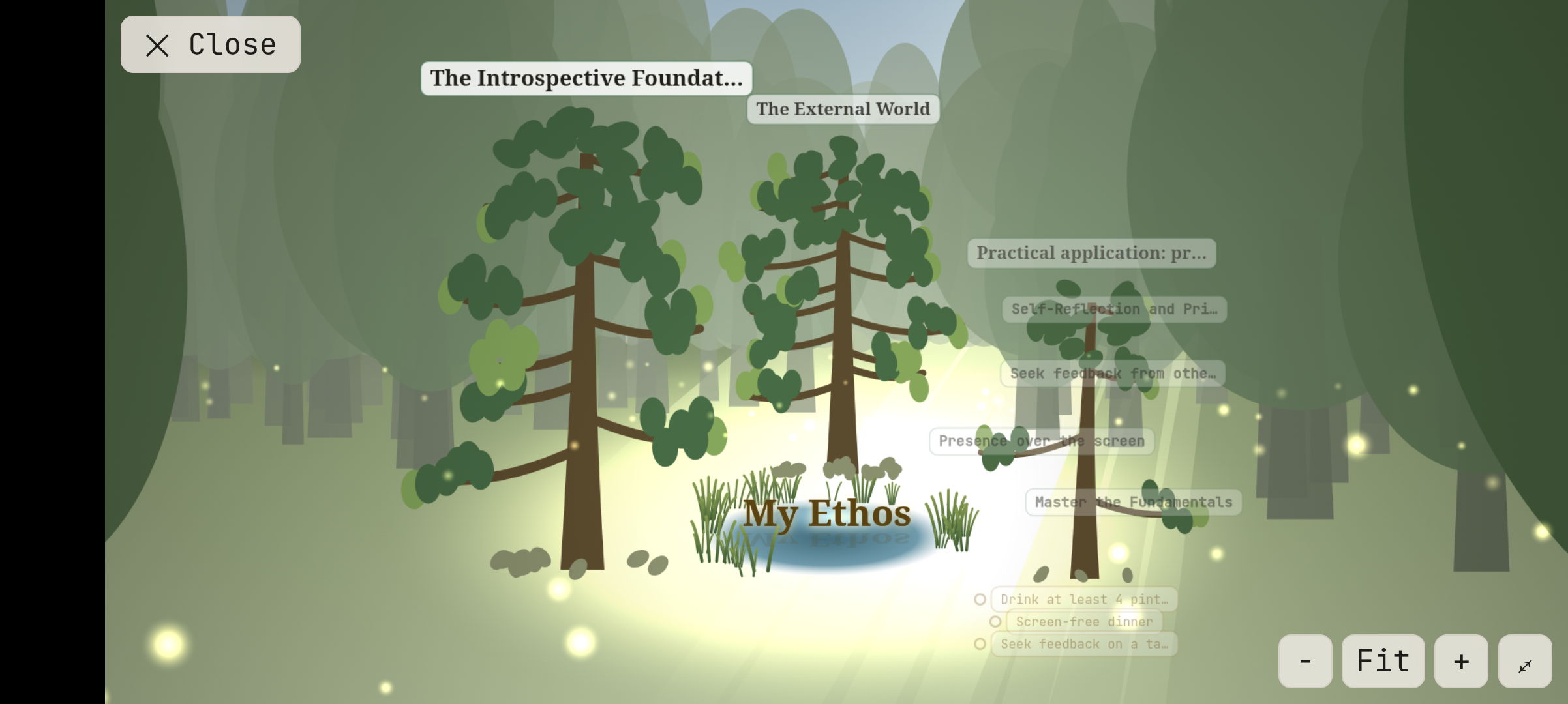 The living forest scene in Ethos